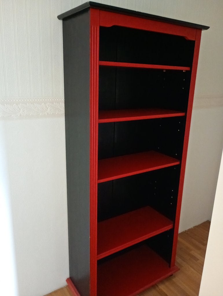 TK: igst kast/planken/zwartRood/190/80/32, Ophalen, Met plank(en), Gebruikt, 50 tot 100 cm