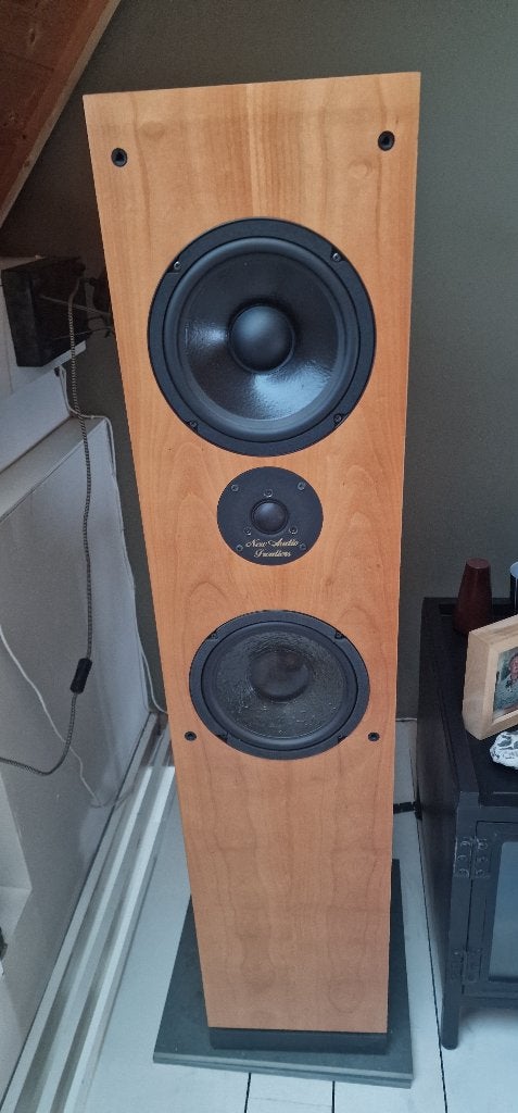 NEW AUDIO FRONTIERS FOUR, Vloerstaande luidspreker, Gebruikt, 60 tot 120 watt, Ophalen