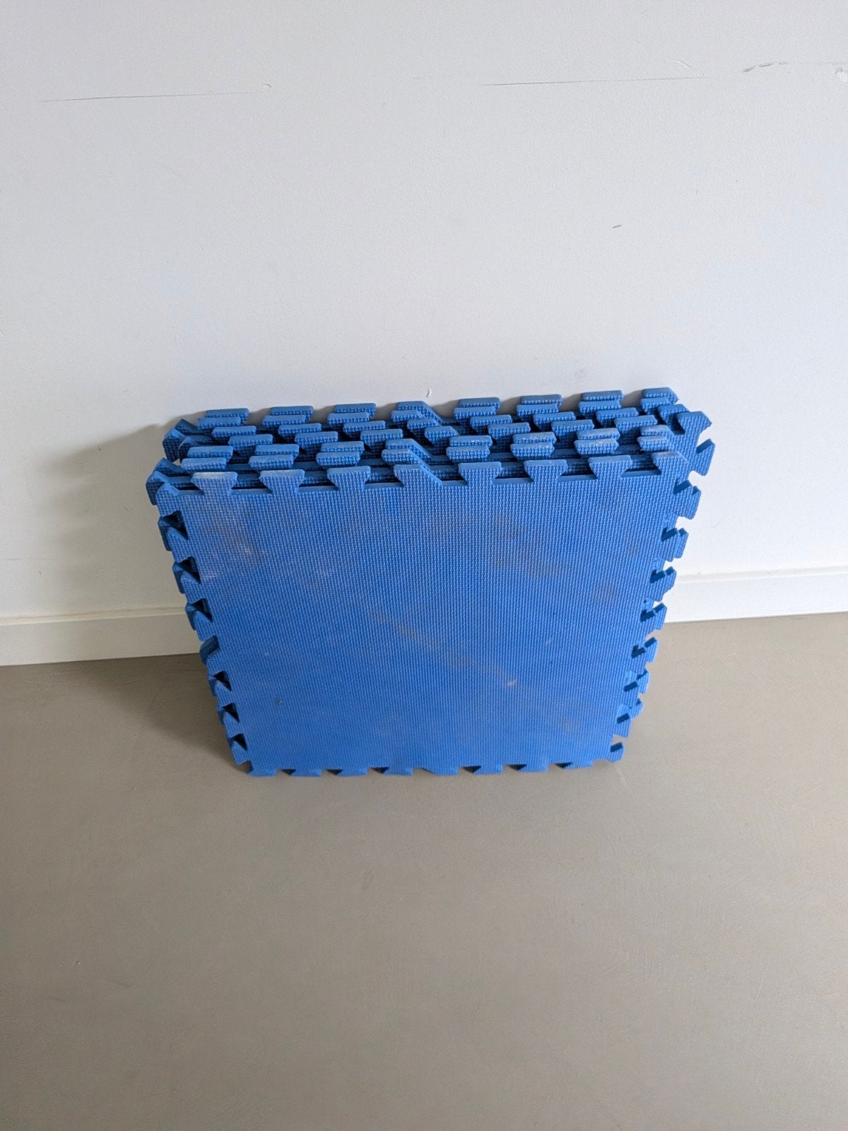 Blauwe fitnessmatten (puzzelmatten), Sport en Fitness, Fitnessmaterialen, Ophalen, Gebruikt, Fitnessmat