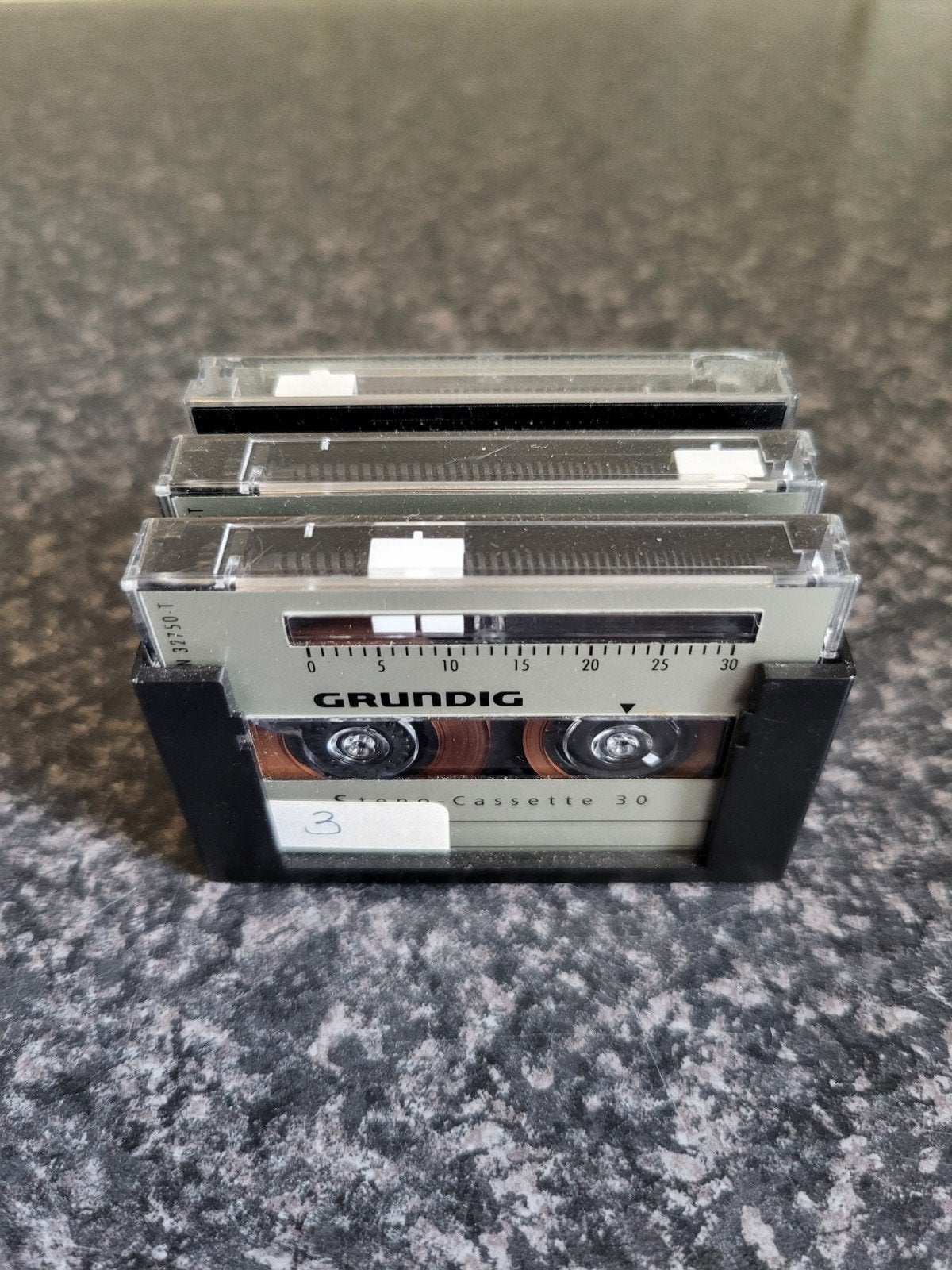 3 stuks Grundig Steno-Cassette 30 dicteercassettes, Ophalen of Verzenden, Overige genres, 1 bandje