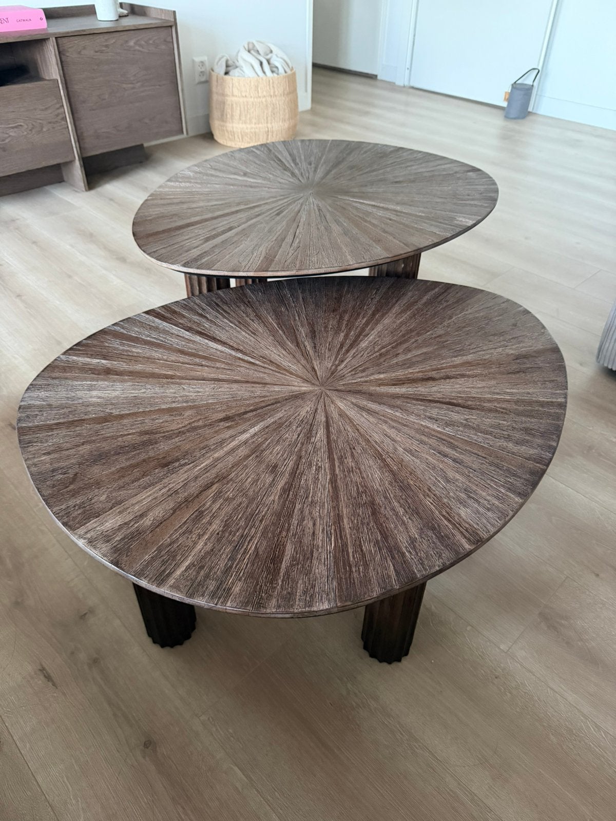 Gigameubel Salontafels Maya - Set van 2, Huis en Inrichting, Ophalen, Teakhout, 50 tot 100 cm, Zo goed als nieuw