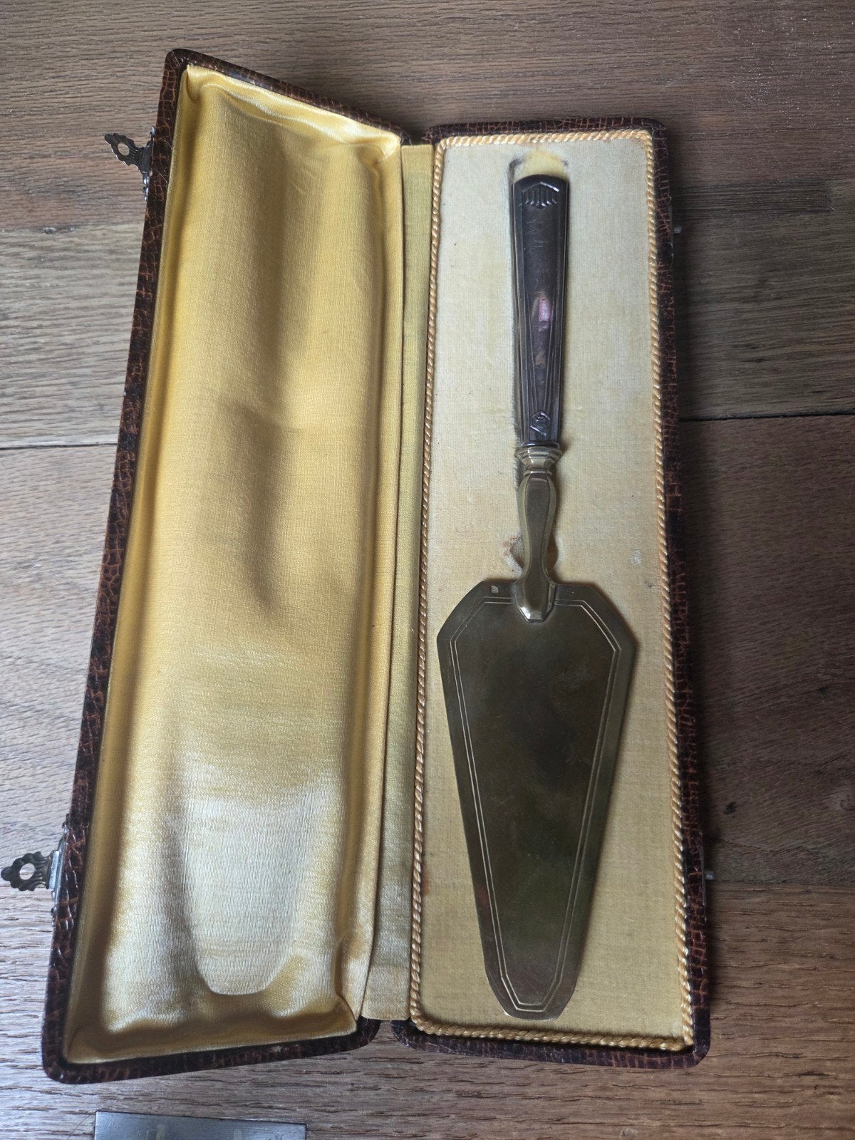 Antieke taartschep in originele doos, Antiek en Kunst, Ophalen of Verzenden