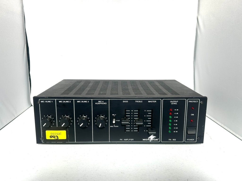 3043 ; mengversterker ; monacor pa-802 mixer versterker, Audio, Tv en Foto, Overige merken, Ophalen of Verzenden, 120 watt of meer