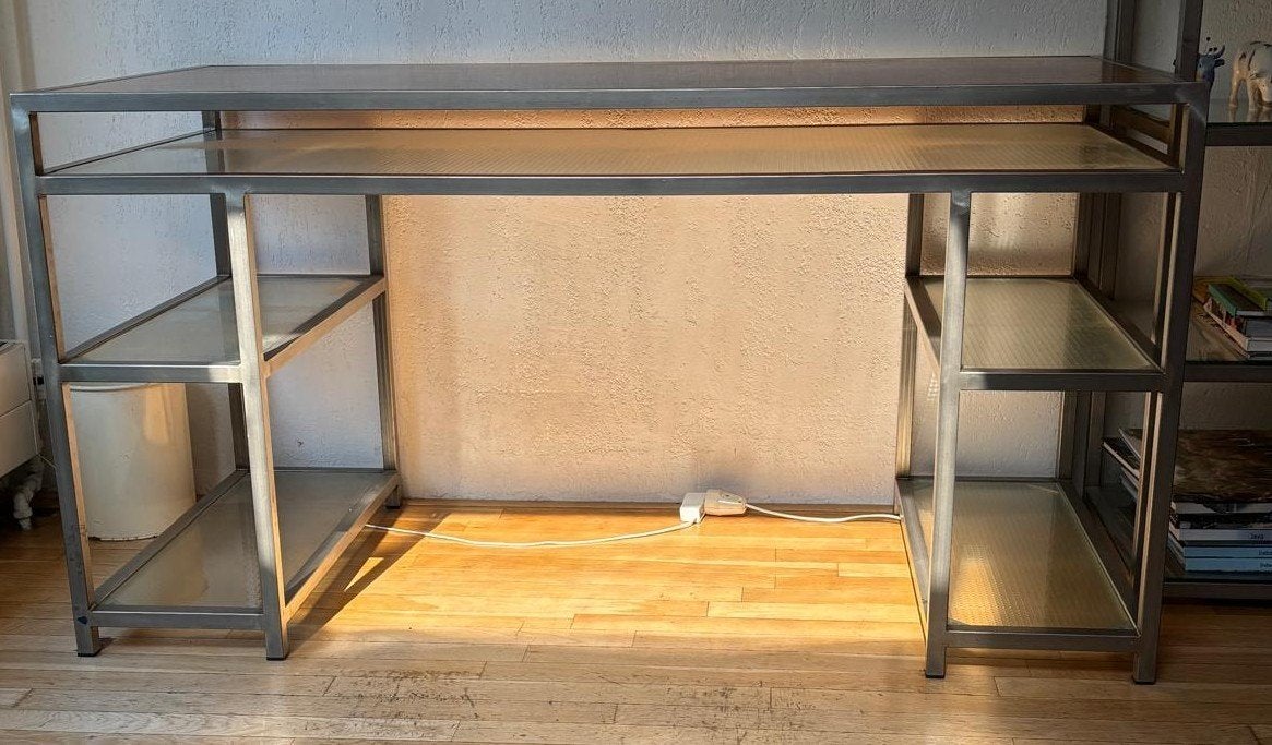 roestvrij stalen bureau, Ophalen, Gebruikt, 150 cm, Metaal