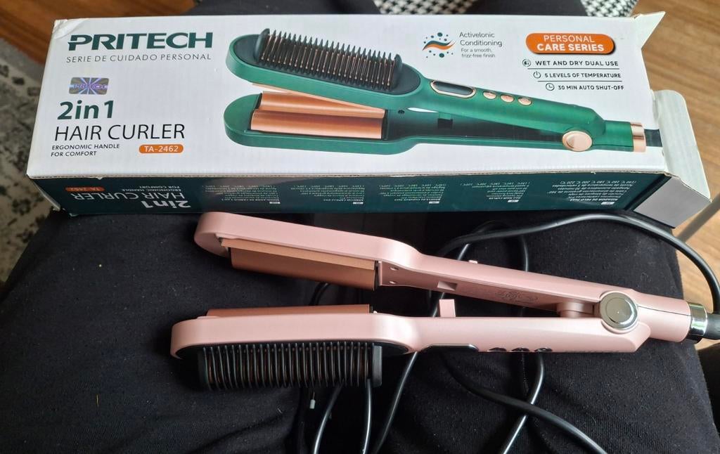 PRITECH 2-in-1 Haar Kruller en Stijltang, Ophalen of Verzenden, Nieuw, Krultang of Stijltang