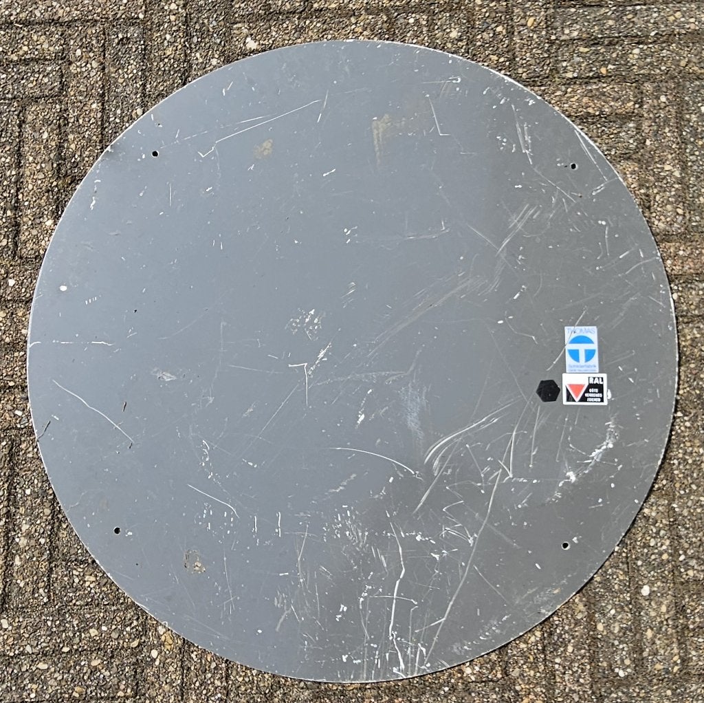 Origineel verkeersbord 90km rond 75cm, Verzamelen, Merken en Reclamevoorwerpen, Ophalen of Verzenden, Gebruikt, Overige typen