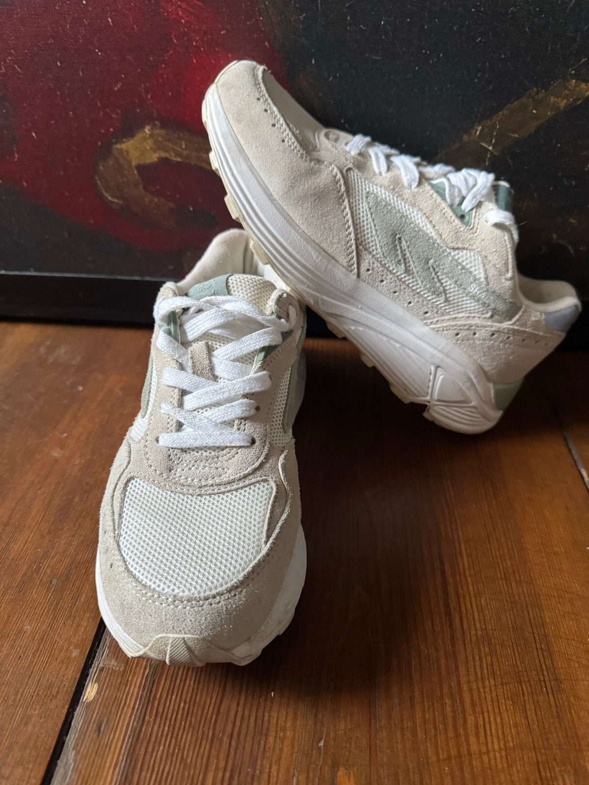 Hi-Tec Shadow Sneakers Beige/Groen - Maat 39, Beige, Ophalen of Verzenden, Sneakers of Gympen, Zo goed als nieuw