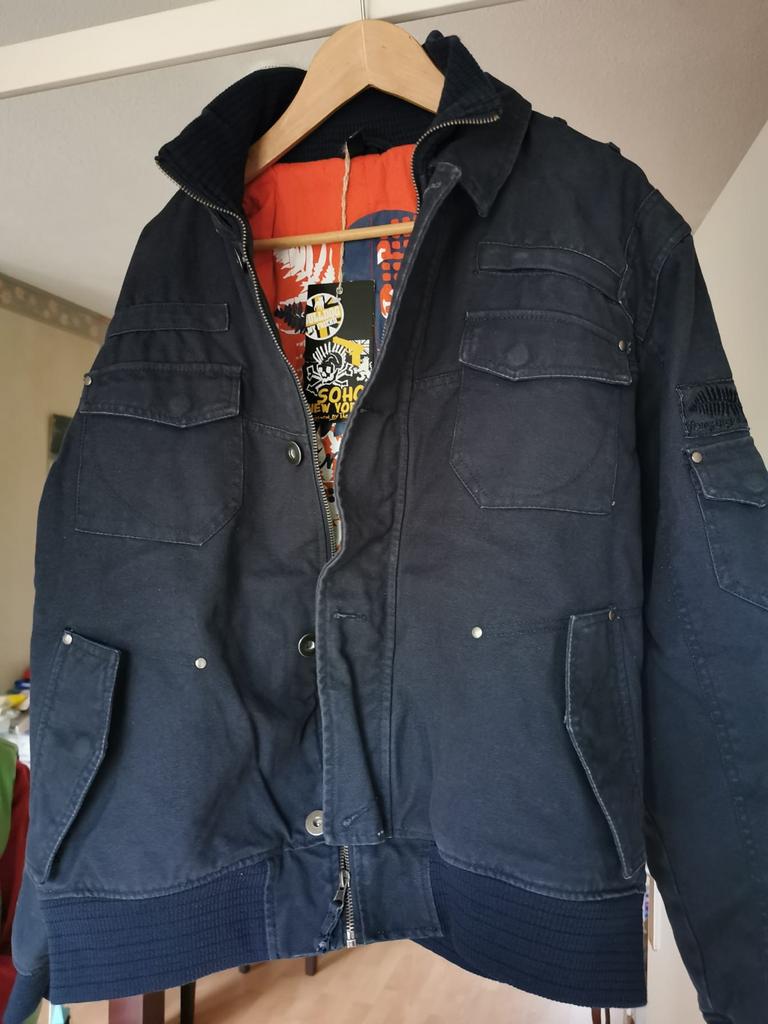 Donkerblauwe nieuwe heren jas Soho New York maat XL, Kleding | Heren, Ophalen of Verzenden, Nieuw, Maat 56/58 (XL), Blauw