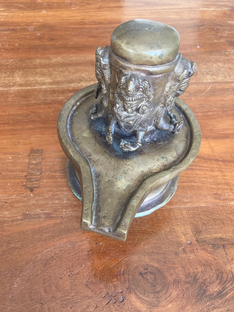 Bronzen sculptuur india lingam aziatisch antiek brocante, Minder dan 20 cm, Weerbestendig, Ophalen of Verzenden, Brons