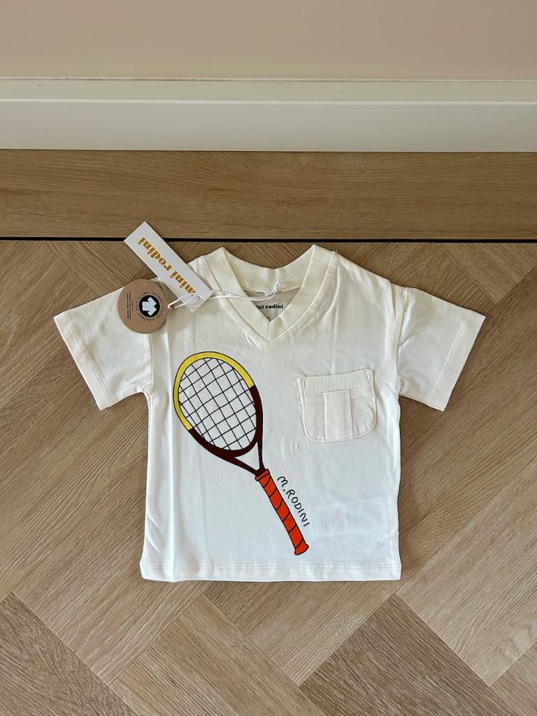 *NIEUW!* Shirt / top van Mini Rodini met tennis-print, 80 86, Kinderen en Baby's, Babykleding | Maat 80, Jongetje of Meisje, Nieuw