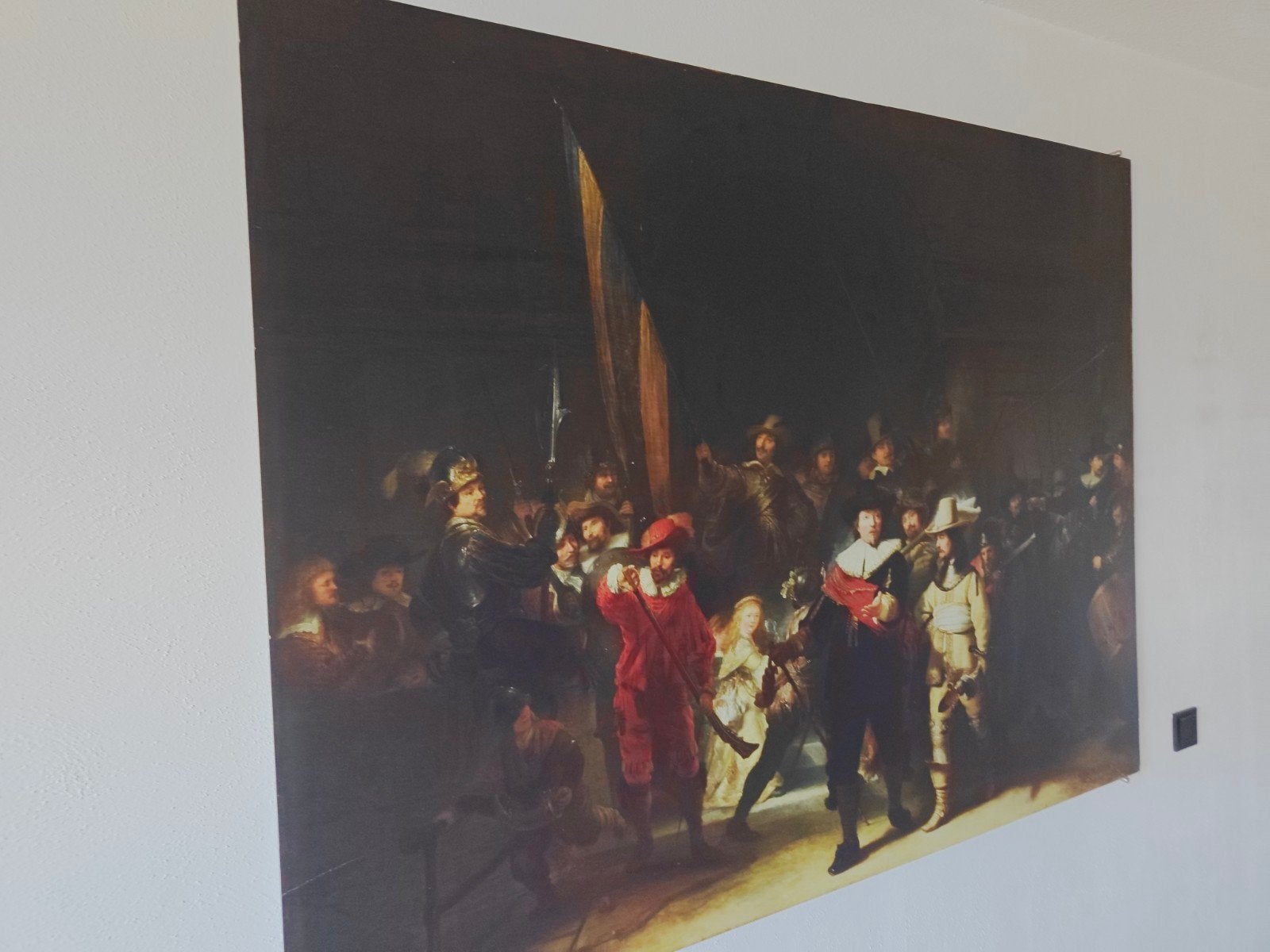 De Nachtwacht - Groot Schilderij, Antiek en Kunst, Kunst | Schilderijen | Klassiek, Paneel, Portret of Personen, Ophalen of Verzenden