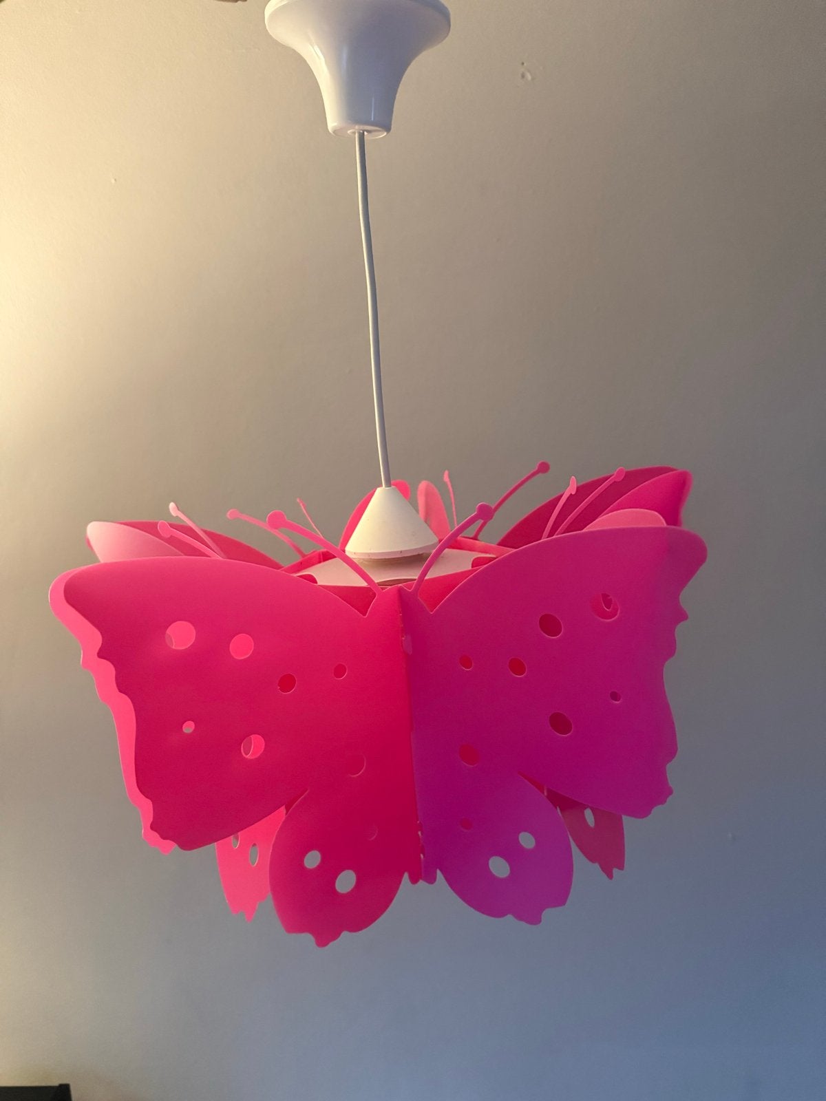 Roze vlinder lamp kinderkamer, Ophalen, Gebruikt, Kunststof