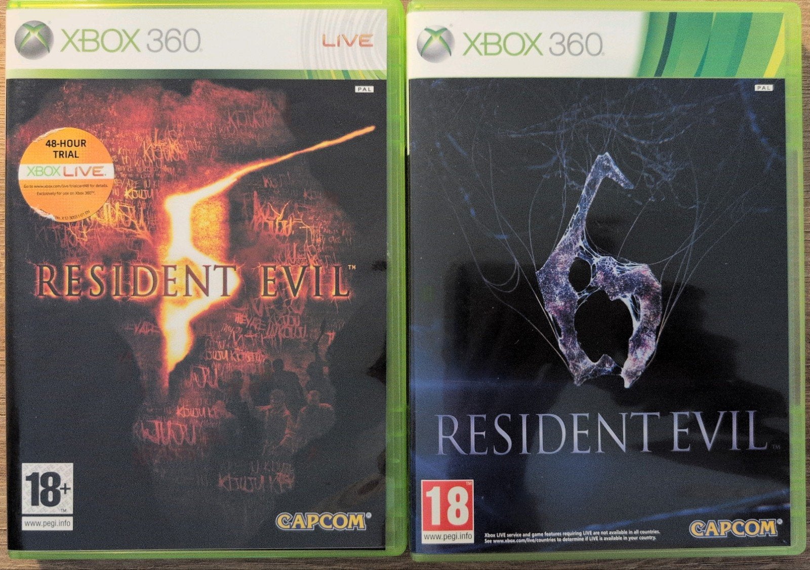 Resident Evil 5 & 6 Xbox 360 - Zo goed als nieuw, Spelcomputers en Games, Online, Vanaf 18 jaar, Shooter, 1 speler