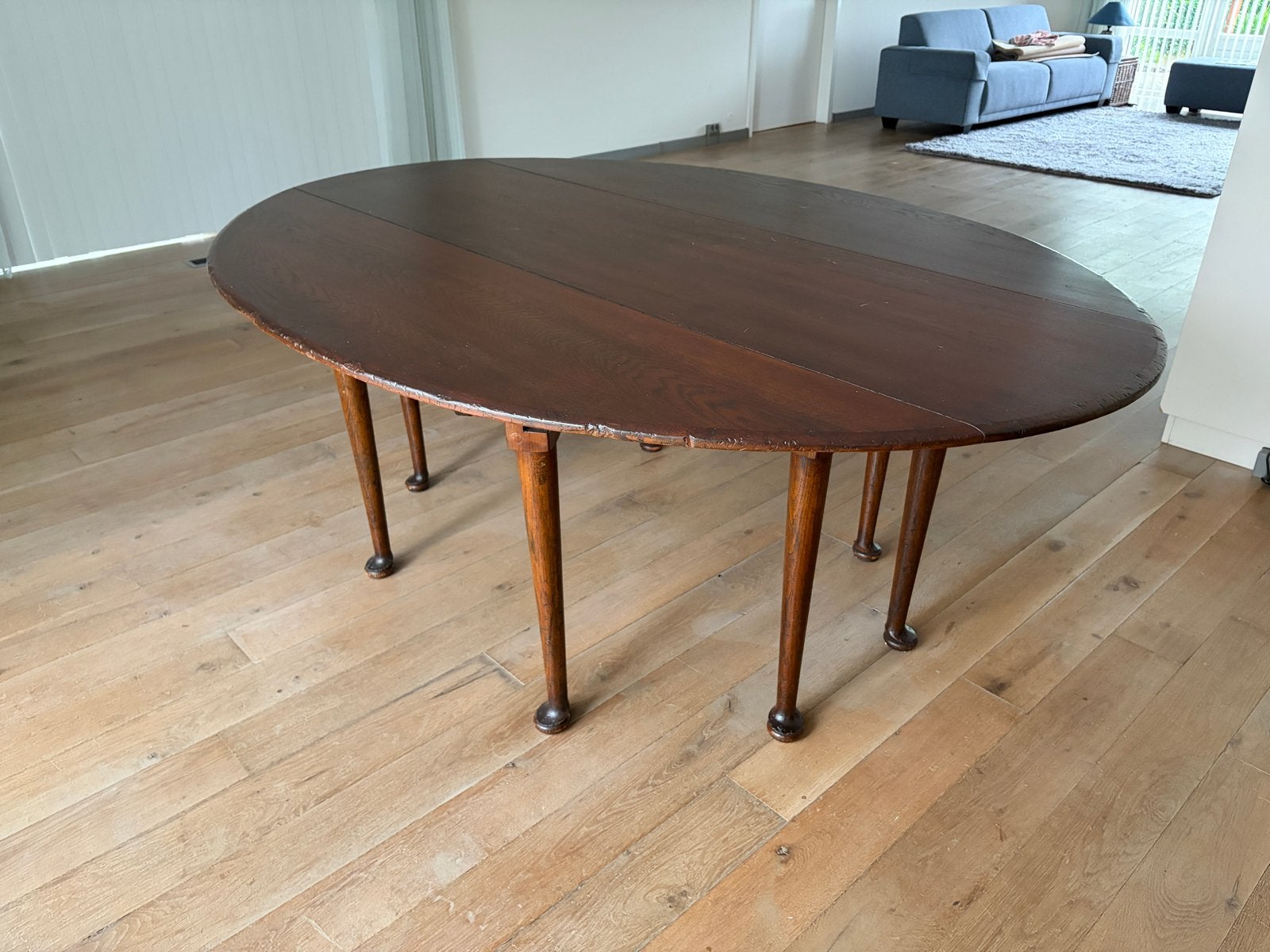Antieke inklapbare ovale tafel - 200x145cm, Ophalen