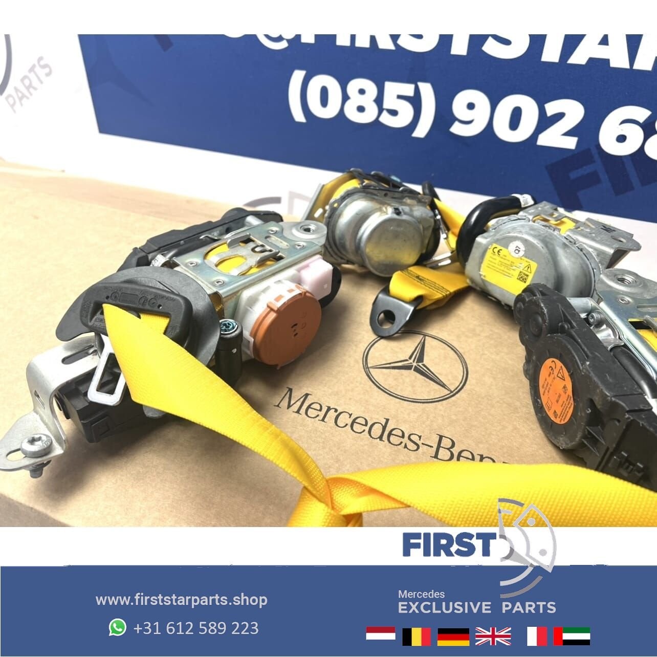 A45 AMG GORDEL SET GEEL Mercedes W177 A W118 CLA H247 GLA X2, Gebruikt, -, Ophalen of Verzenden, -