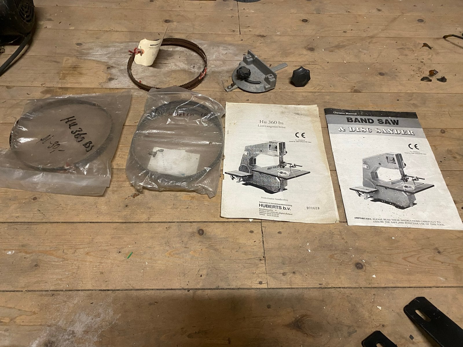Huvema Lintzaagmachine HU 360BS/230V uit 1997 met toebehoren, Doe-het-zelf en Verbouw, Ophalen, Gebruikt, 70 mm of meer, Lintzaag