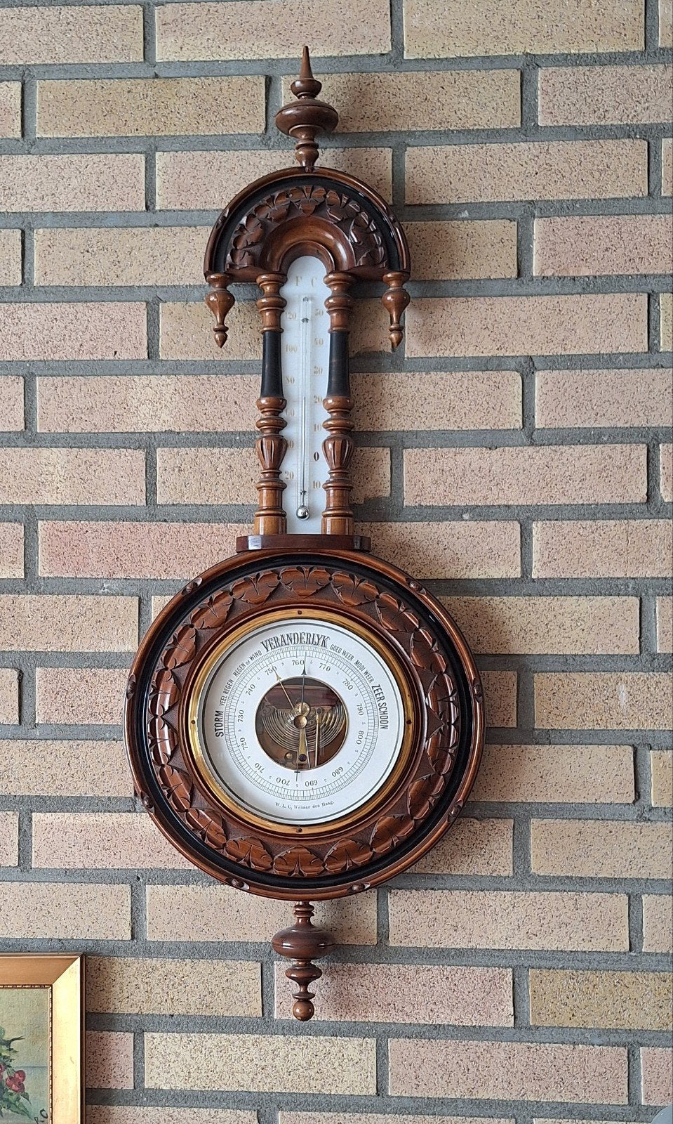Weimar notenhouten barometer 1880, Ophalen