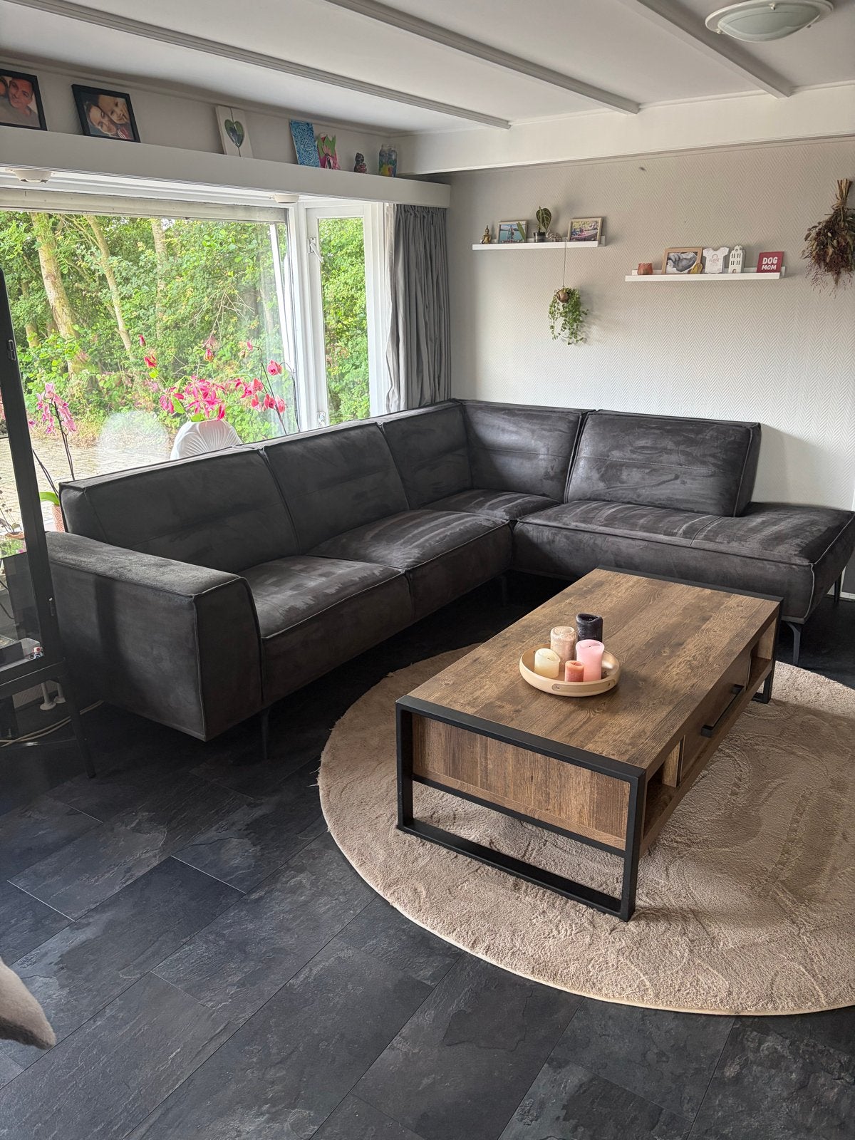 Urban sofa antraciet hoekbank - Zo goed als nieuw, Ophalen, Hoekbank, Zo goed als nieuw, Vierpersoons of meer