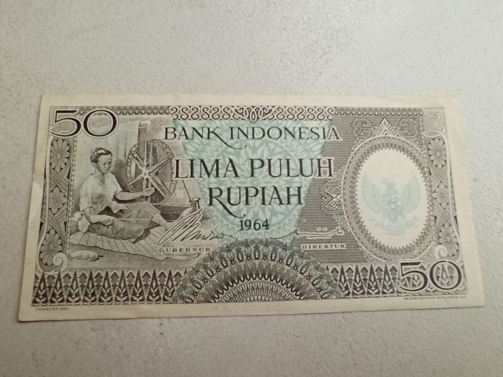 Indonesië 50 rupiah 1964., Ophalen of Verzenden, Zuidoost-Azië, Los biljet