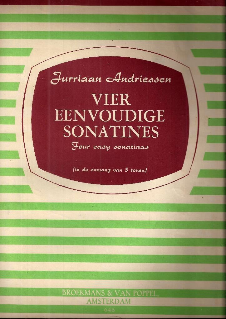 U54 bladmuziek vier eenvoudige sonatines ( piano ), Gebruikt, Klassiek, Ophalen of Verzenden, Artiest of Componist