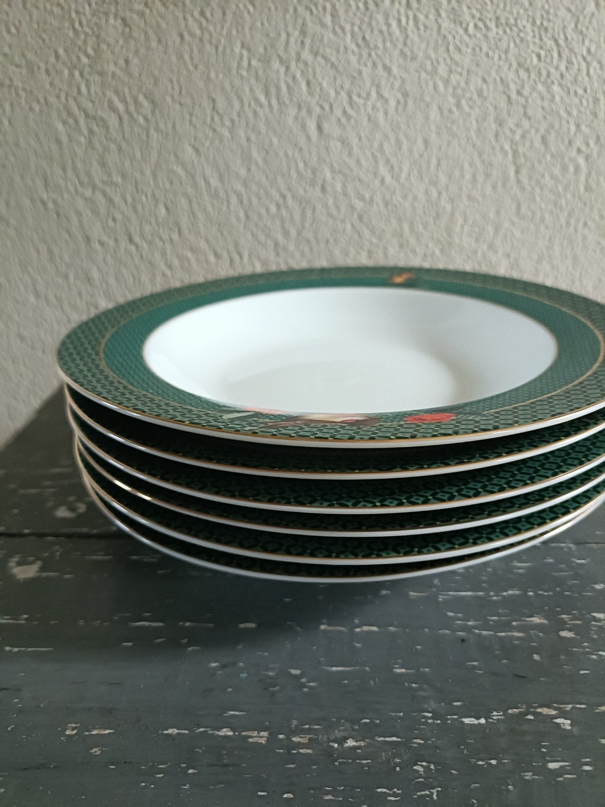 Pip Studio borden. winterwonderland groen met bloemen en vog, Pip Studio, Ophalen of Verzenden, Zo goed als nieuw, Bord(en)