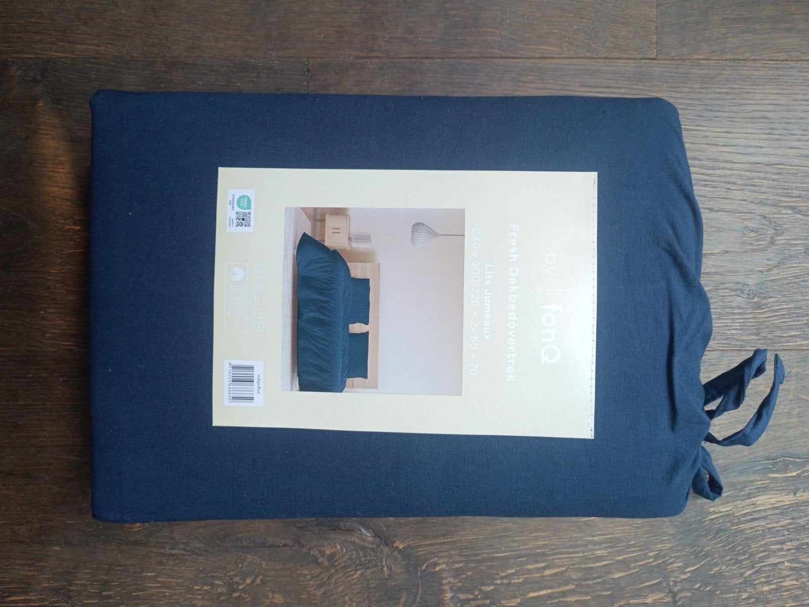 FonQ Fresh dekbedovertrek Indigo blue maat 240x200/220, Verzenden, Nieuw, Katoen, Dekbedovertrek