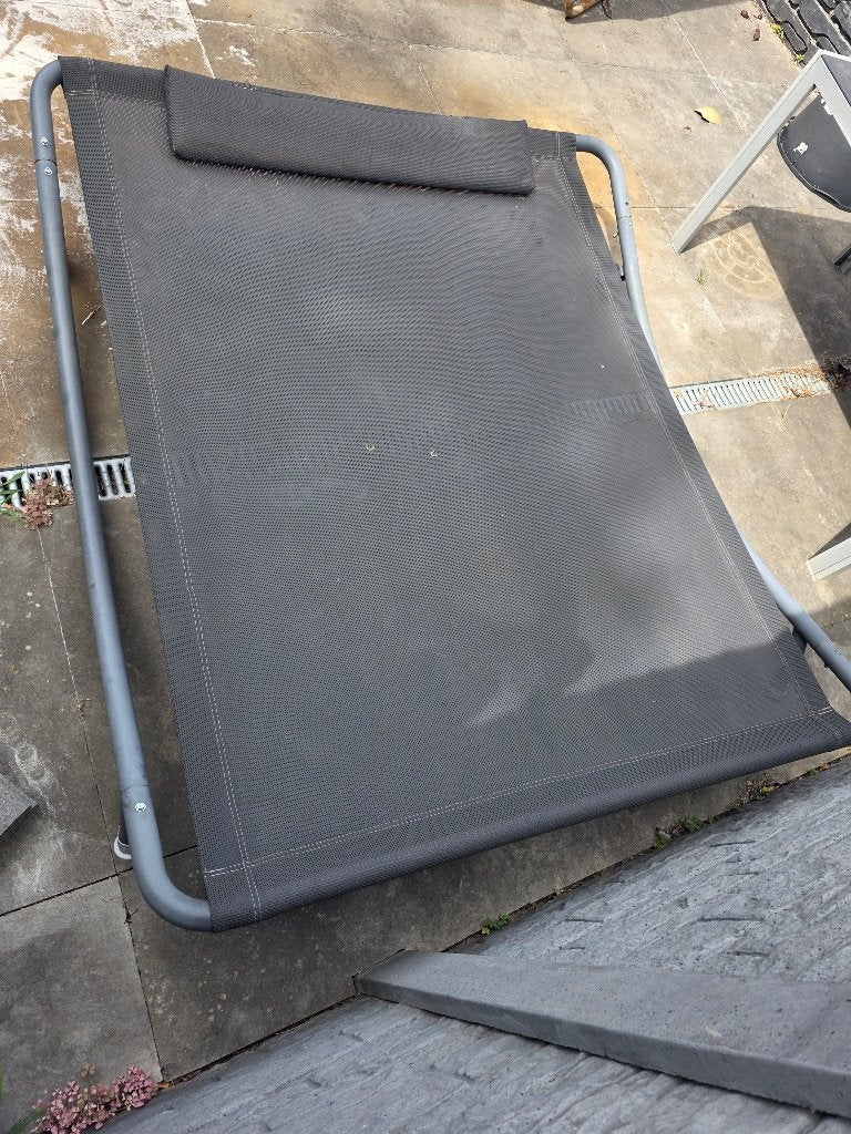2 persoons ligbed, Ophalen, Gebruikt, Aluminium, Verrijdbaar
