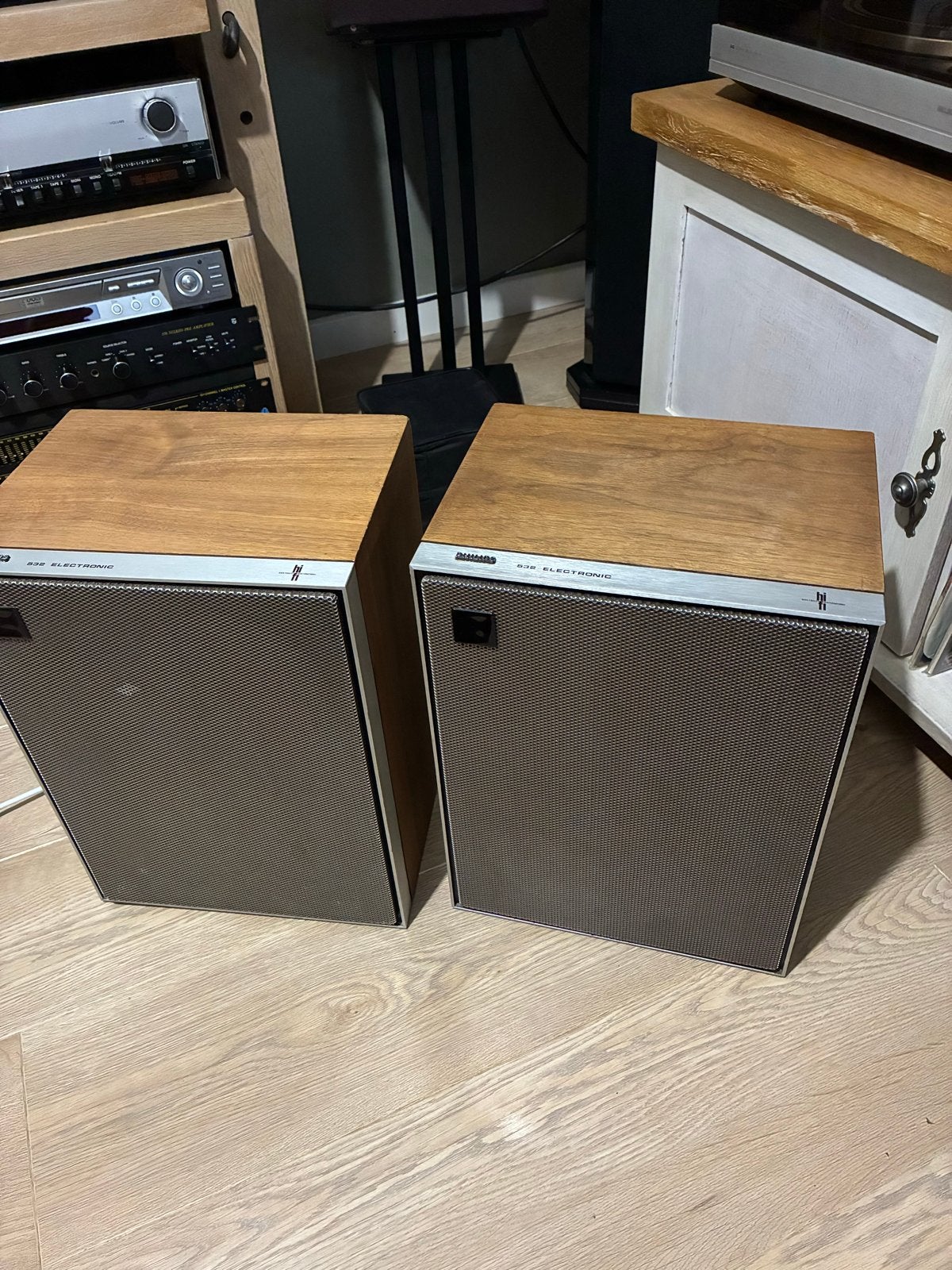 Philips 532 Electronic Speakerset - Vintage Geluid, Audio, Tv en Foto, Ophalen, Stereo speakers, Philips, Gebruikt