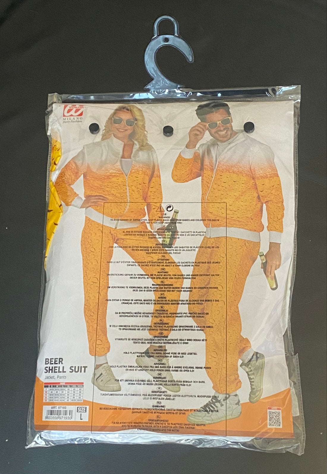 Widmann Milano Party Fashion trainingspak met bierprint, Maat 52/54 (L), Carnaval, Nieuw, Ophalen of Verzenden