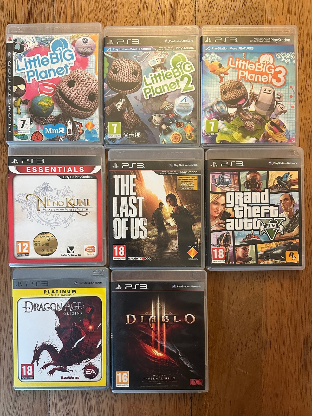 PS3 Games Bundel: LittleBigPlanet, The Last of Us, GTA V, Spelcomputers en Games, Gebruikt, Vanaf 18 jaar, Overige genres, Eén computer