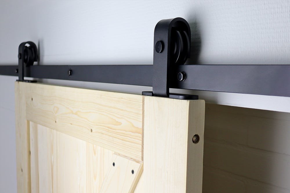 Rail systeem zwart 4x 200cm schuifdeur, Ophalen, 215 cm of meer, Binnendeur, Nieuw