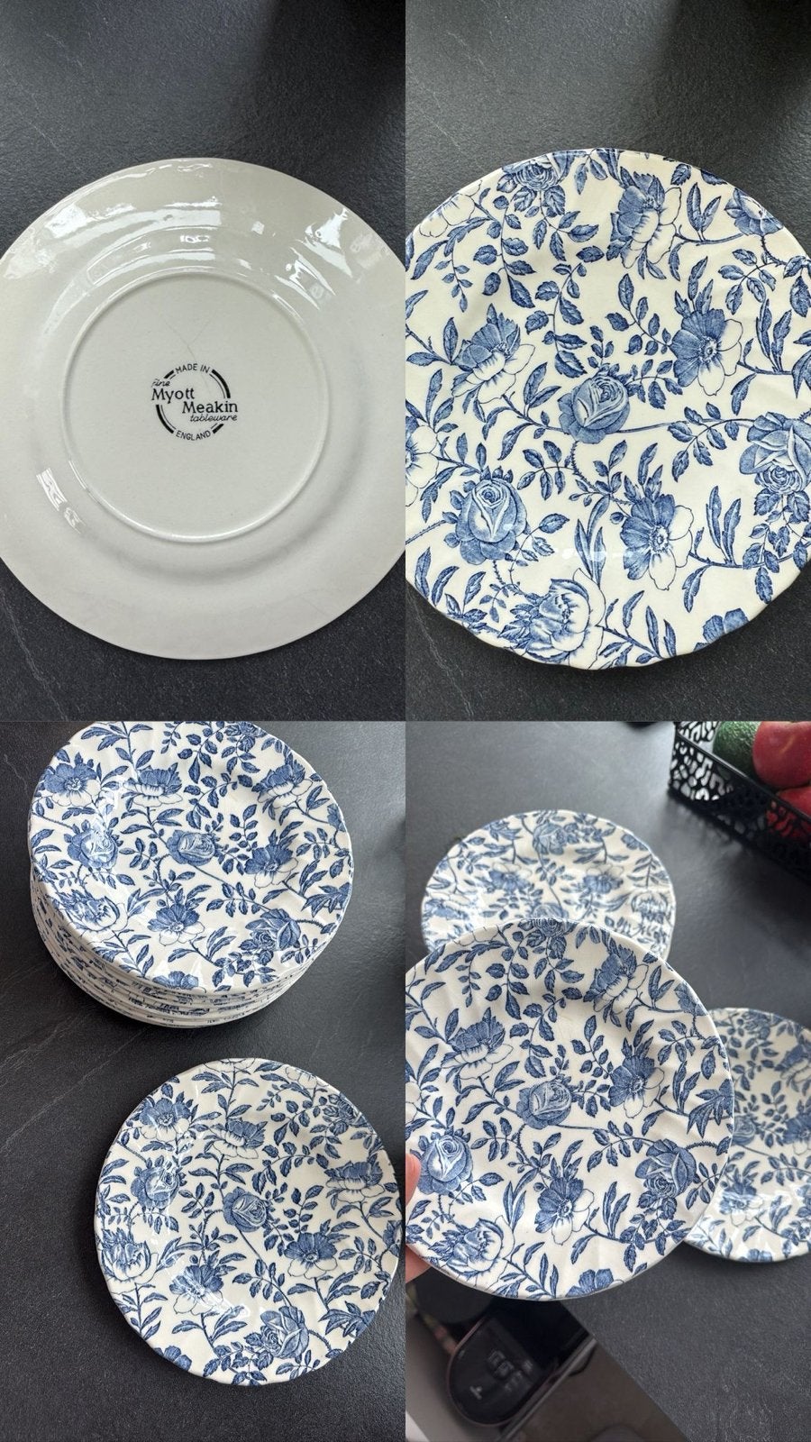 Myott Meakin Staffordshire England borden set, Gebruikt, Overige merken, Keramiek, Vintage