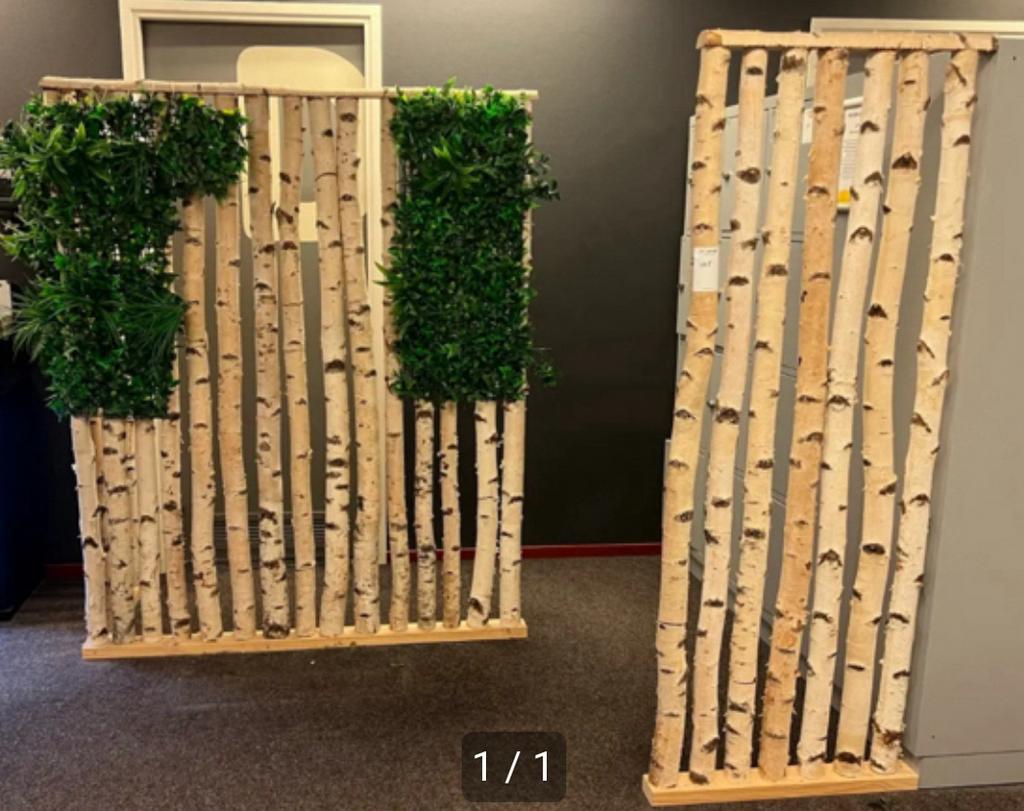 Roomdevider Kamerschermen decoratie boomstammen hout berken, Ophalen, Houtsnijwerk, Meer dan 2 meter, Handgemaakt