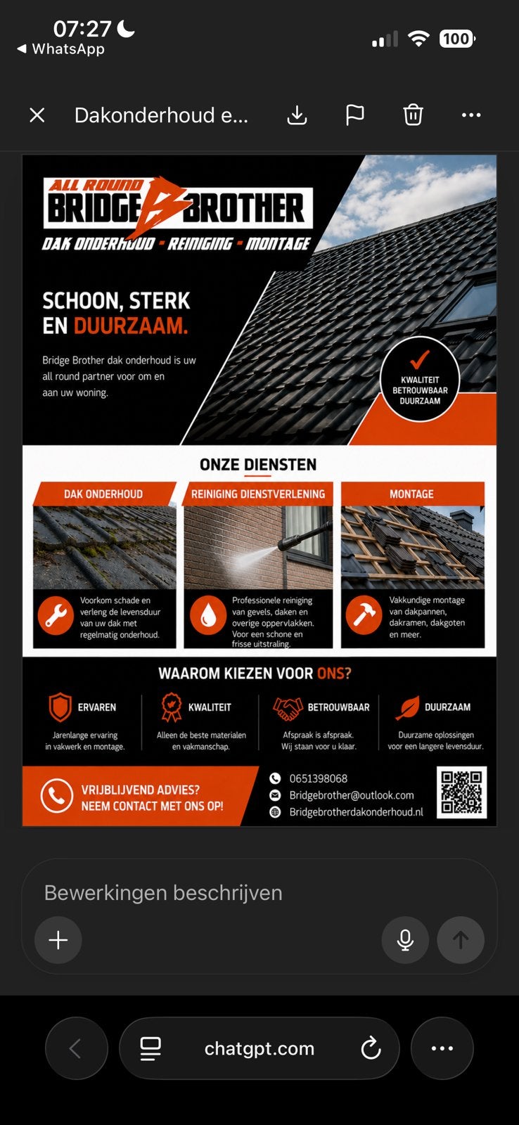 Is uw dak aan vervanging toe? Of heeft u lekkage, Ophalen of Verzenden, Nieuw