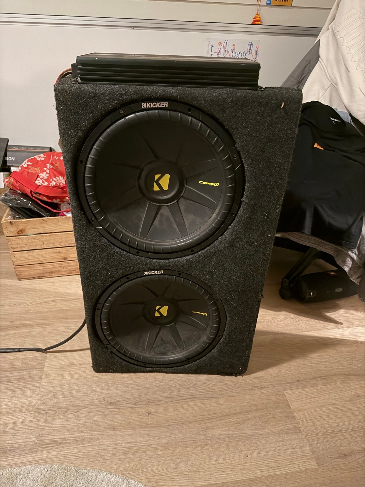 Kicker 15" Subwoofer met Ground Zero Versterker in Custom Ki, Ophalen, Gebruikt
