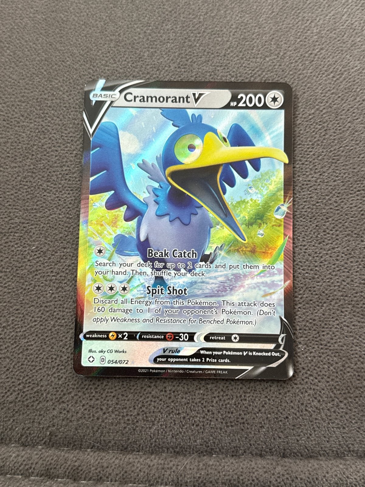 Cramorant V 054/072 - Shining Fates - Pokémon Kaart, Ophalen of Verzenden, Zo goed als nieuw, Losse kaart, Foil