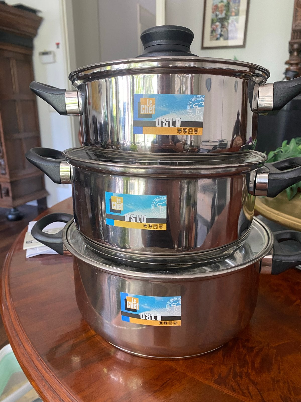 Nieuwe Le Chef Oslo pannenset - 20, 22, 24 cm, Ophalen, Nieuw, Pannenset, Overige merken