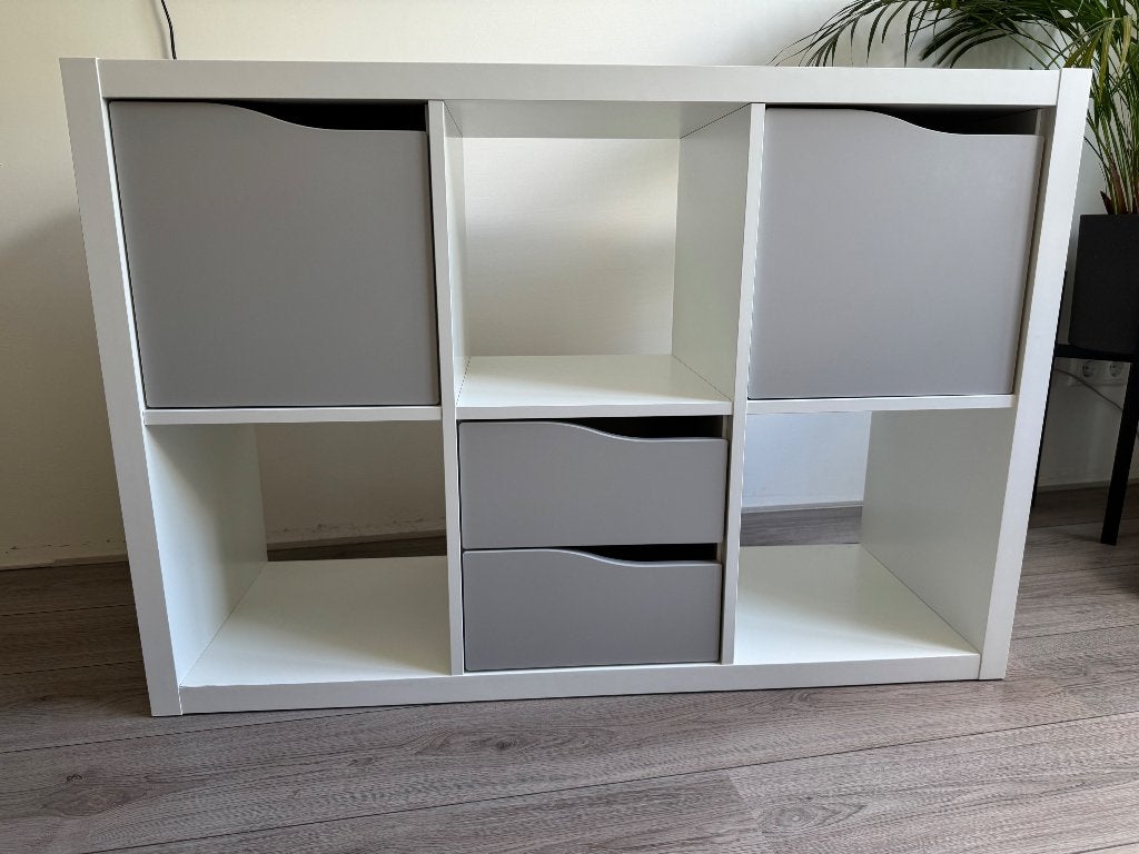 Kallax kast met 3 inserts, Ophalen, 100 tot 150 cm, Zo goed als nieuw, Minder dan 100 cm