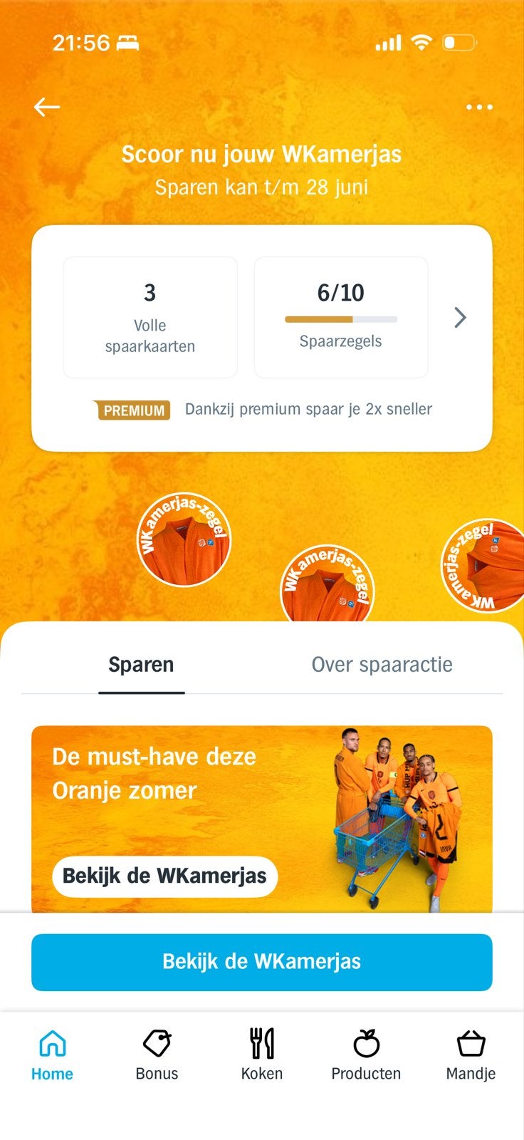 WKamerjas spaarzegels (Albert Heijn) 3 volle kaarten, Ophalen, Nieuw, Sport