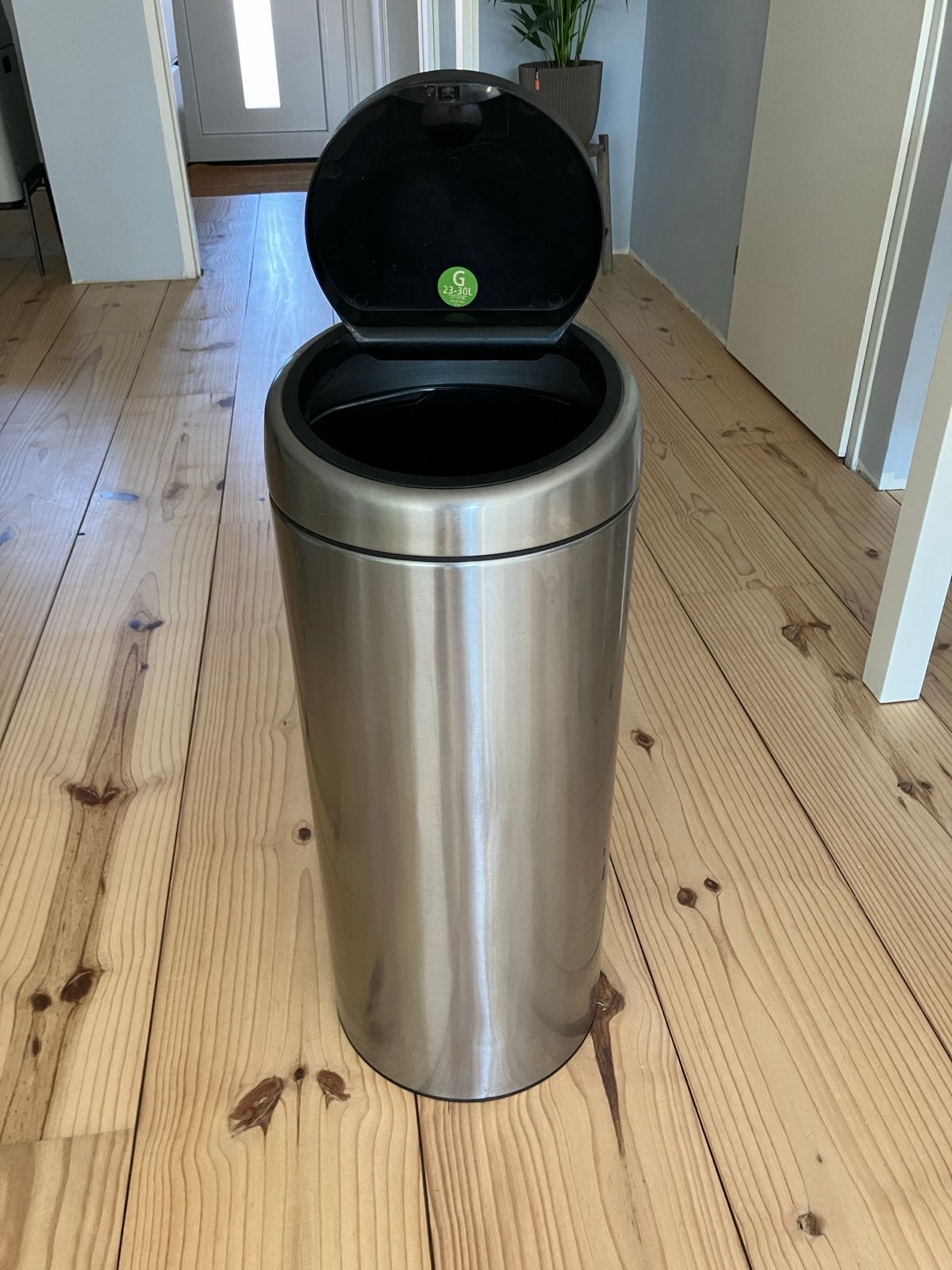 Brabantia Bo Touch Bin 23-30L - RVS Prullenbak, 20 tot 30 liter, Ophalen, Gebruikt, Rvs