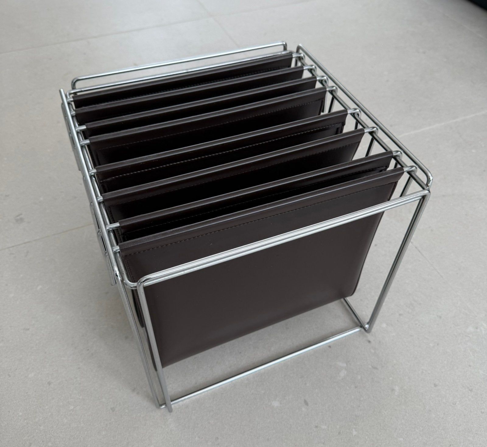 Max Sauze Isocele Magazine Rack, Vintage, Zwart, Leer, Ophalen of Verzenden
