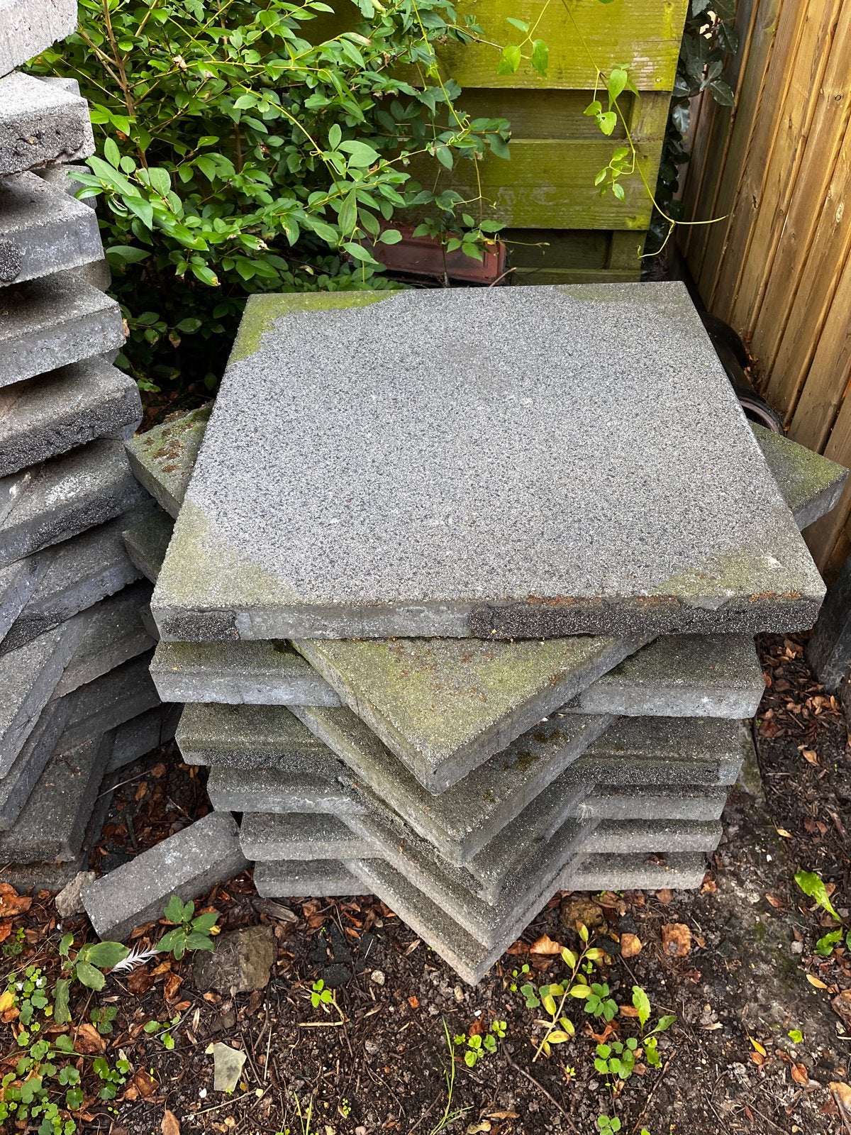 36 gebruikte terrastegels 60x60 cm - Teab, Tuin en Terras, Ophalen, Gebruikt, 10 m² of meer, Beton