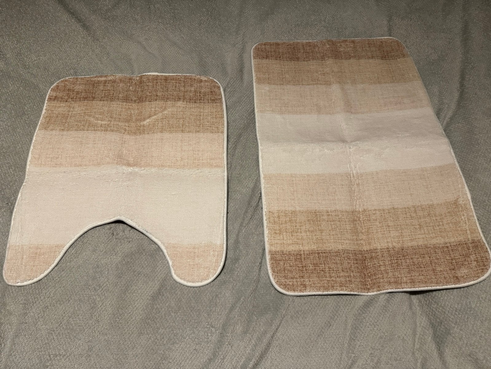Badmatten set - Nieuw - Bruin/Beige gestreept, Ophalen of Verzenden, Nieuw, Bruin, Badmat