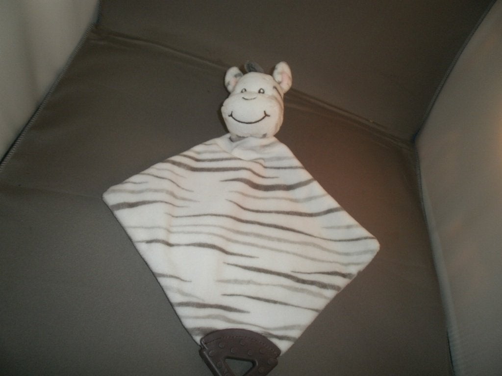 zaza zoo zebra doekje grijs gestreept roze binnenkant oren, Met geluid, Overige merken, Overige karakters, Overige typen