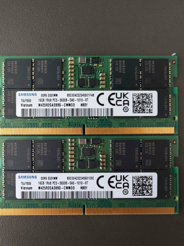 Samsung M425R2GA3BB0-CWM - DDR5 SODIMM 32GB 2x16GB 5600, Computers en Software, RAM geheugen, 32 GB, Ophalen of Verzenden, Zo goed als nieuw
