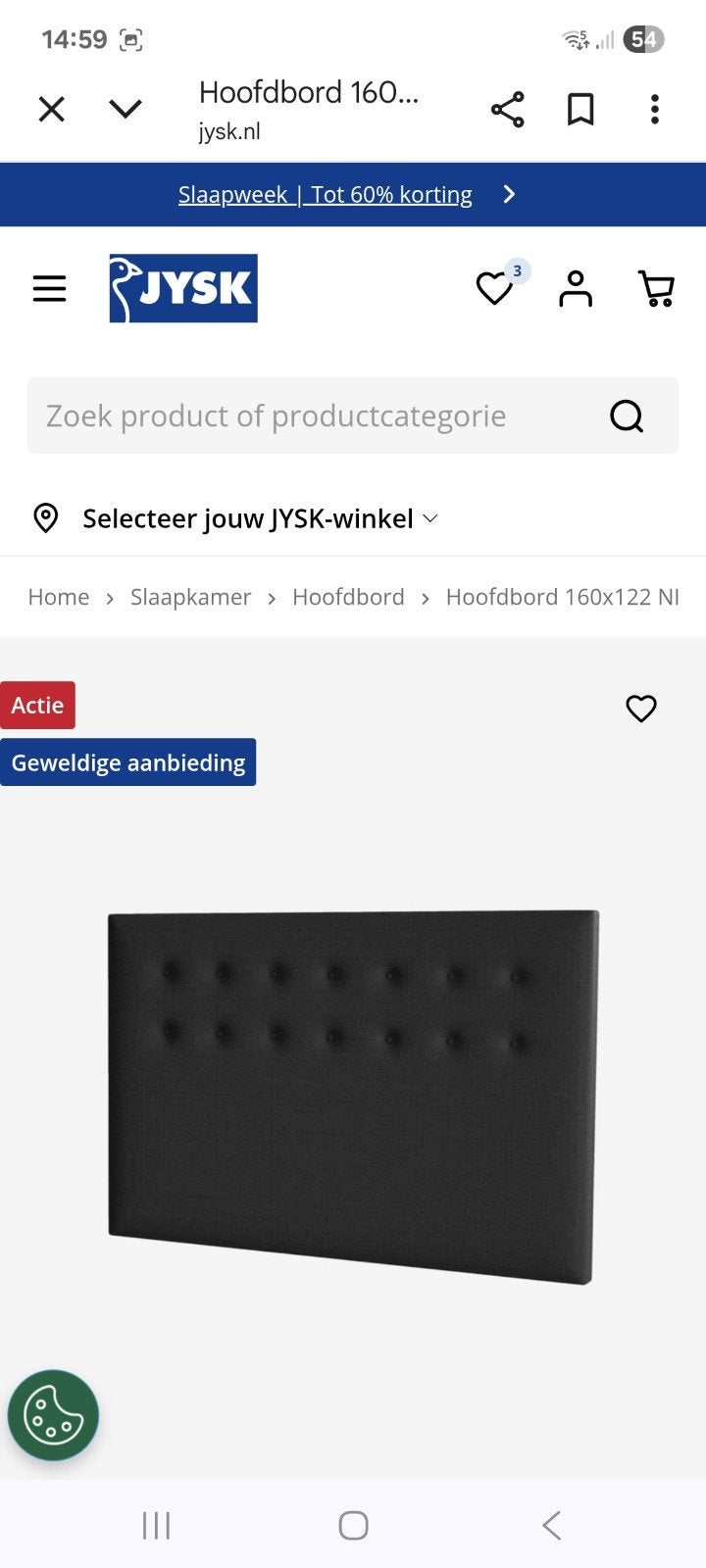 Nieuw boxspring hoofdbord 160x125 gecapitonneerd grijs, Huis en Inrichting, Slaapkamer | Boxsprings, Ophalen of Verzenden, 180 cm