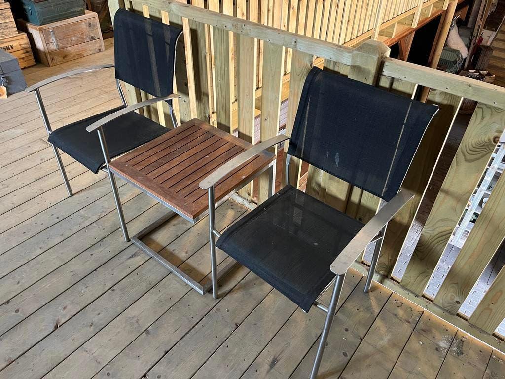 Nieuwe 3-delige tuinset: RVS met hardhout, Tuin en Terras, Tuinsets en Loungesets, Nieuw, Rvs, Stoel, Tuinset