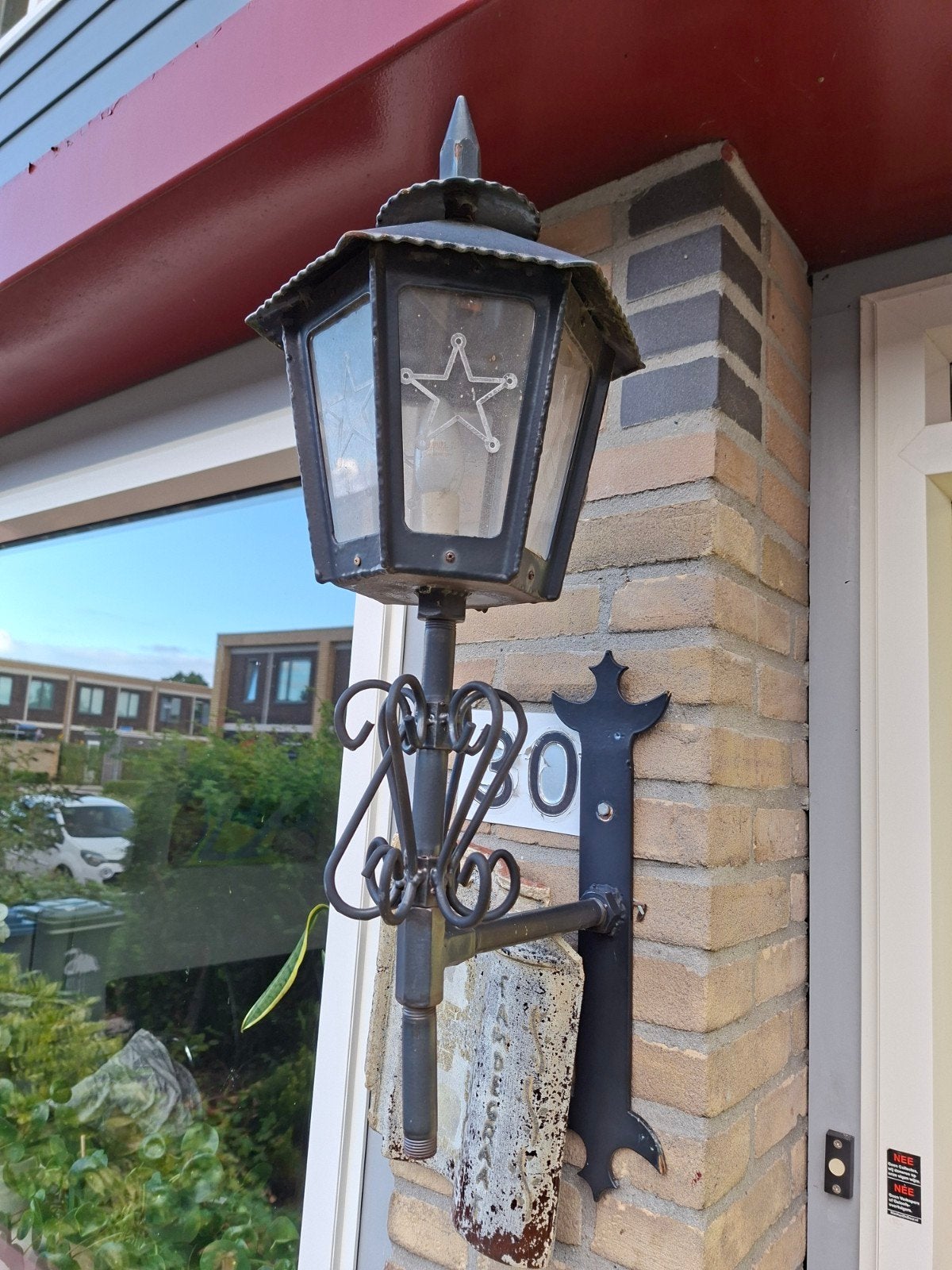 Antieke buitenlamp voor voordeur - Smeedijzeren stijl, Ophalen of Verzenden