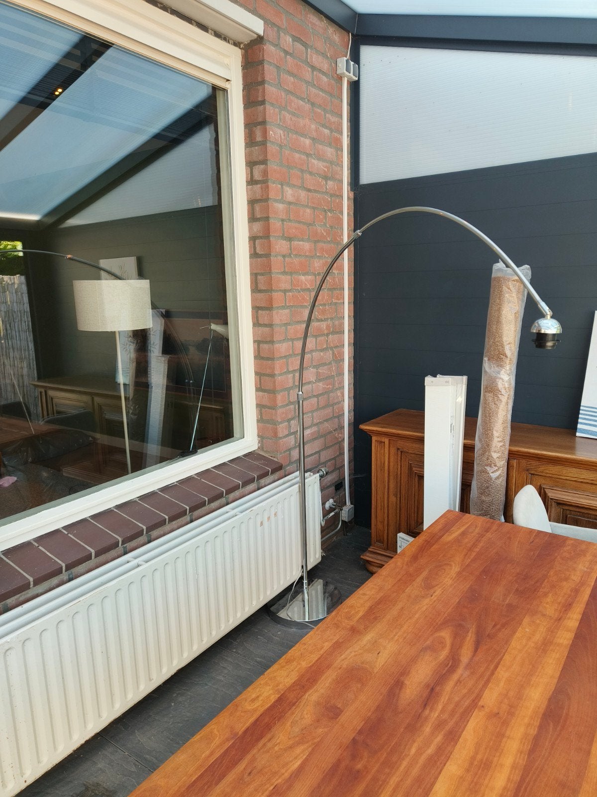 Booglamp 170 cm, chroom, Ophalen, Overige materialen, Gebruikt, E27 (groot)