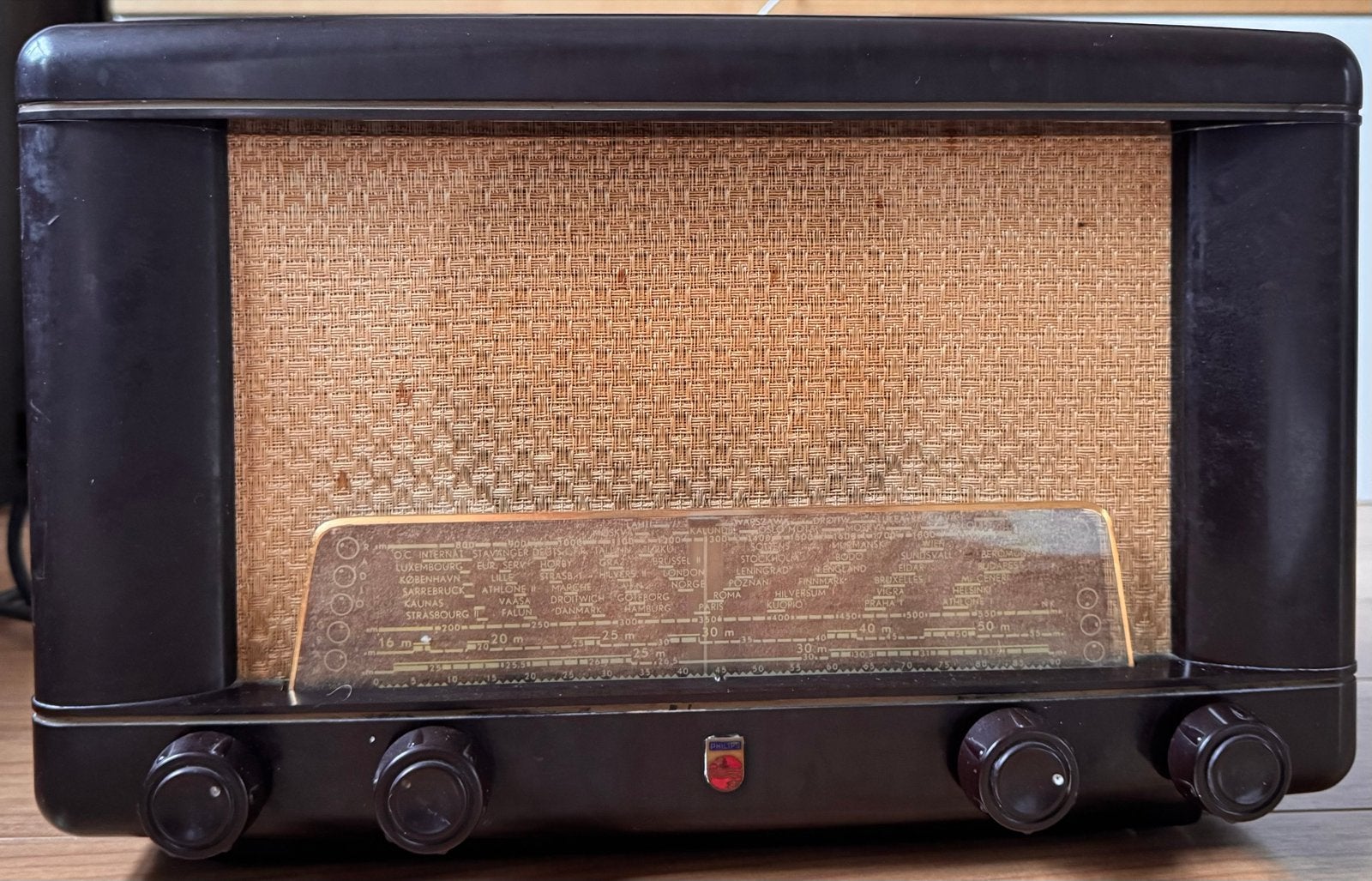 Vintage Philips buizenradio BX390A uit 1949, Ophalen, Gebruikt, Radio